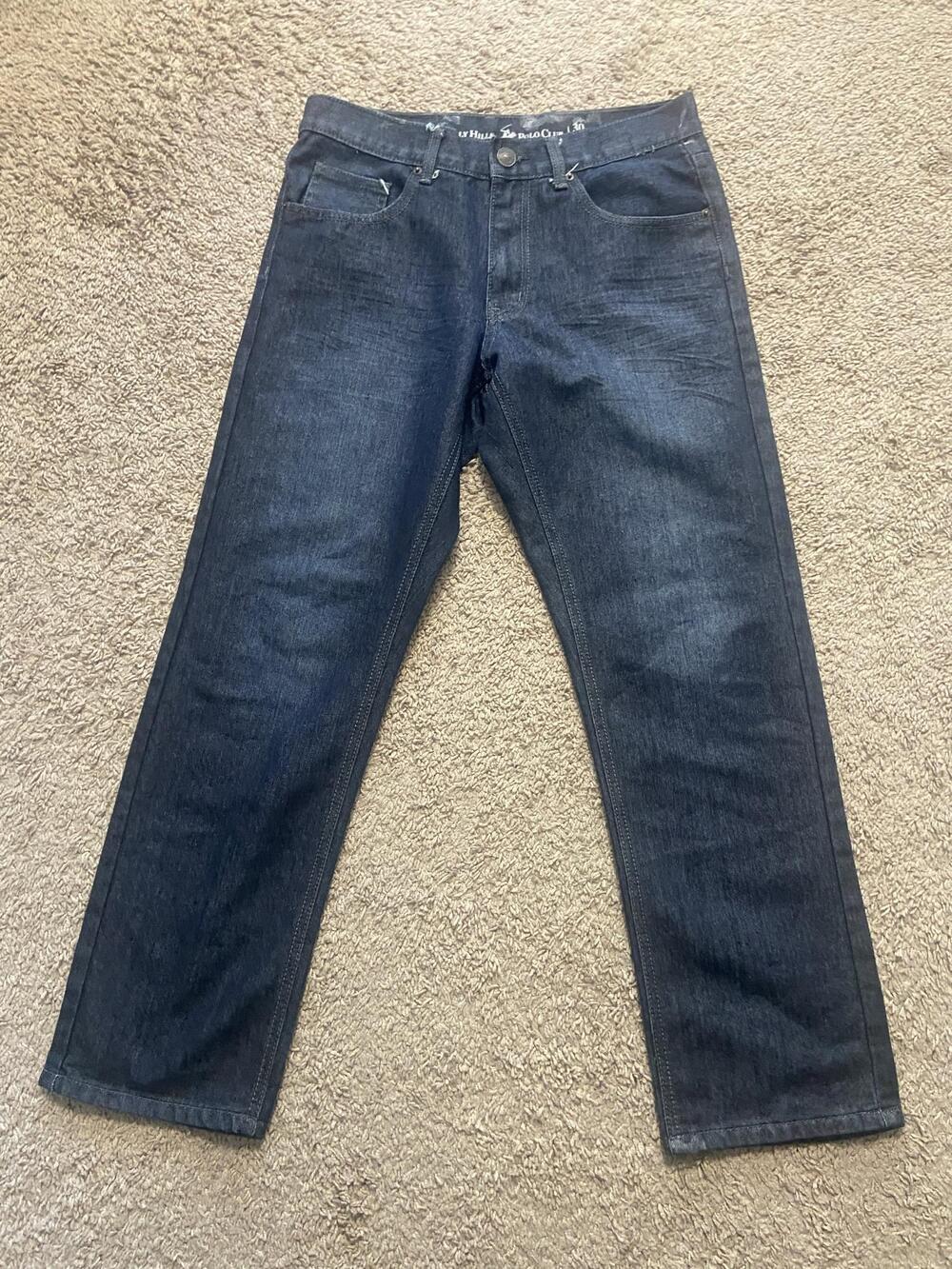 Beverly Hills Polo Club Jeans Mens 30x30 Blue Dark Wash Regular Straight Denim